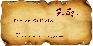 Ficker Szilvia névjegykártya