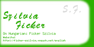 szilvia ficker business card